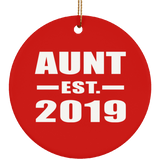 Aunt Established EST. 2019 - Circle Ornament