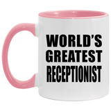 World's Greatest Receptionist - 11oz Accent Mug Pink