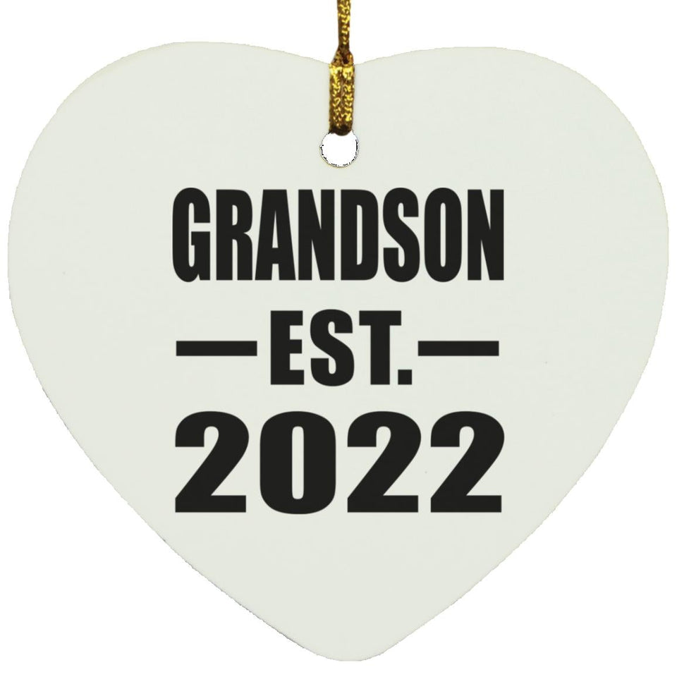 Grandson Established EST. 2022 - Heart Ornament