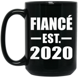 Fiance Established EST. 2020 - 15oz Coffee Mug Black