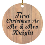 First Christmas As Mr & Mrs Knight - Circle Ornament C