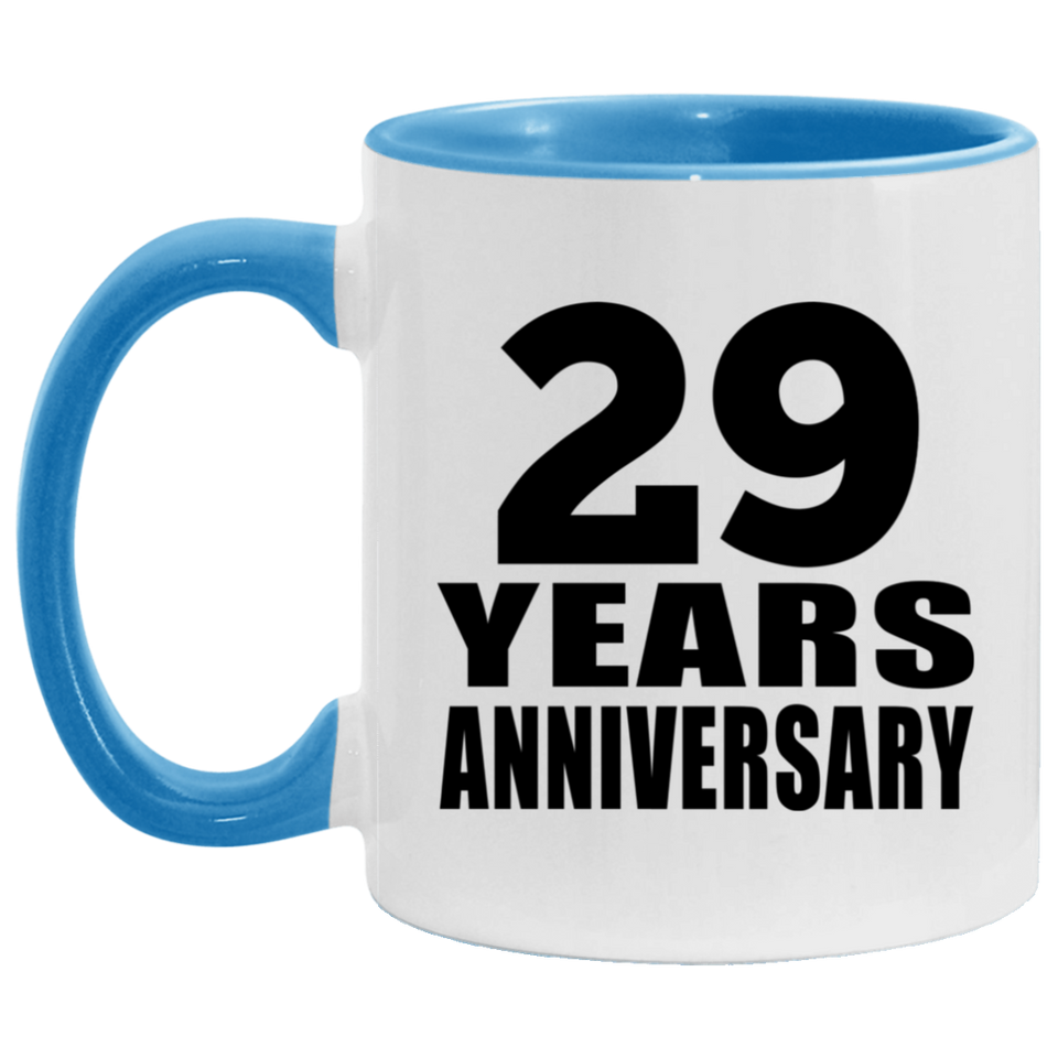 29th Anniversary 29 Years - 11oz Accent Mug Blue