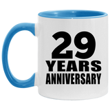 29th Anniversary 29 Years - 11oz Accent Mug Blue