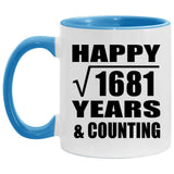 Happy 41st Anniversary Square Root of 1681 Years & Counting - 11oz Accent Mug Blue