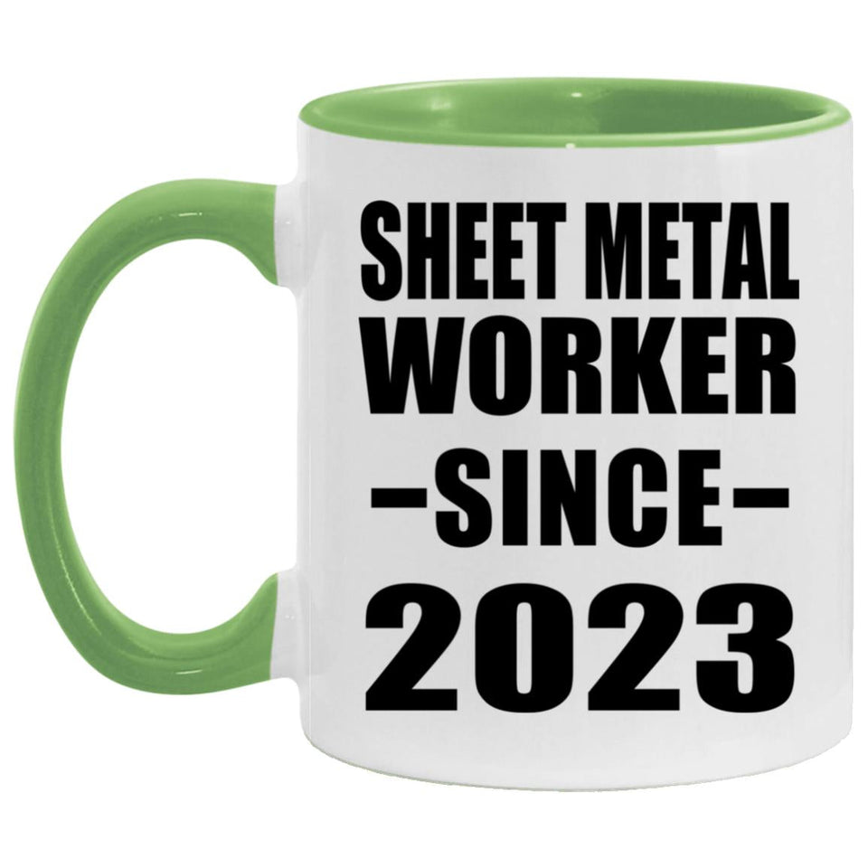 Sheet Metal Worker Since 2023 - 11oz Accent Mug Green