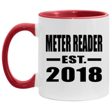 Meter Reader Established EST. 2018 - 11oz Accent Mug Red