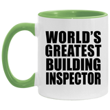 World's Greatest Building Inspector - 11oz Accent Mug Green