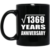 37th Anniversary Square Root of 1369 Years Anniversary - 11oz Coffee Mug Black