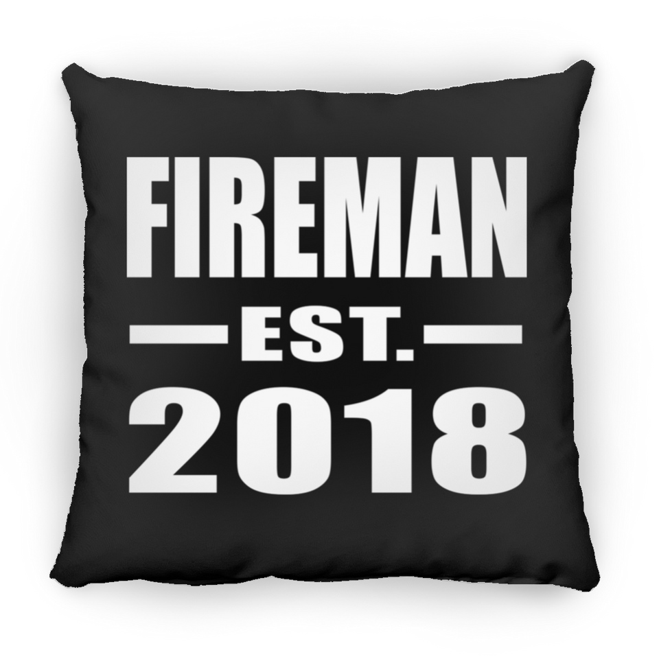 Fireman Established EST. 2018 - Throw Pillow Black