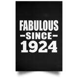 100th Birthday Fabulous Since 1924 - Poster Portrait