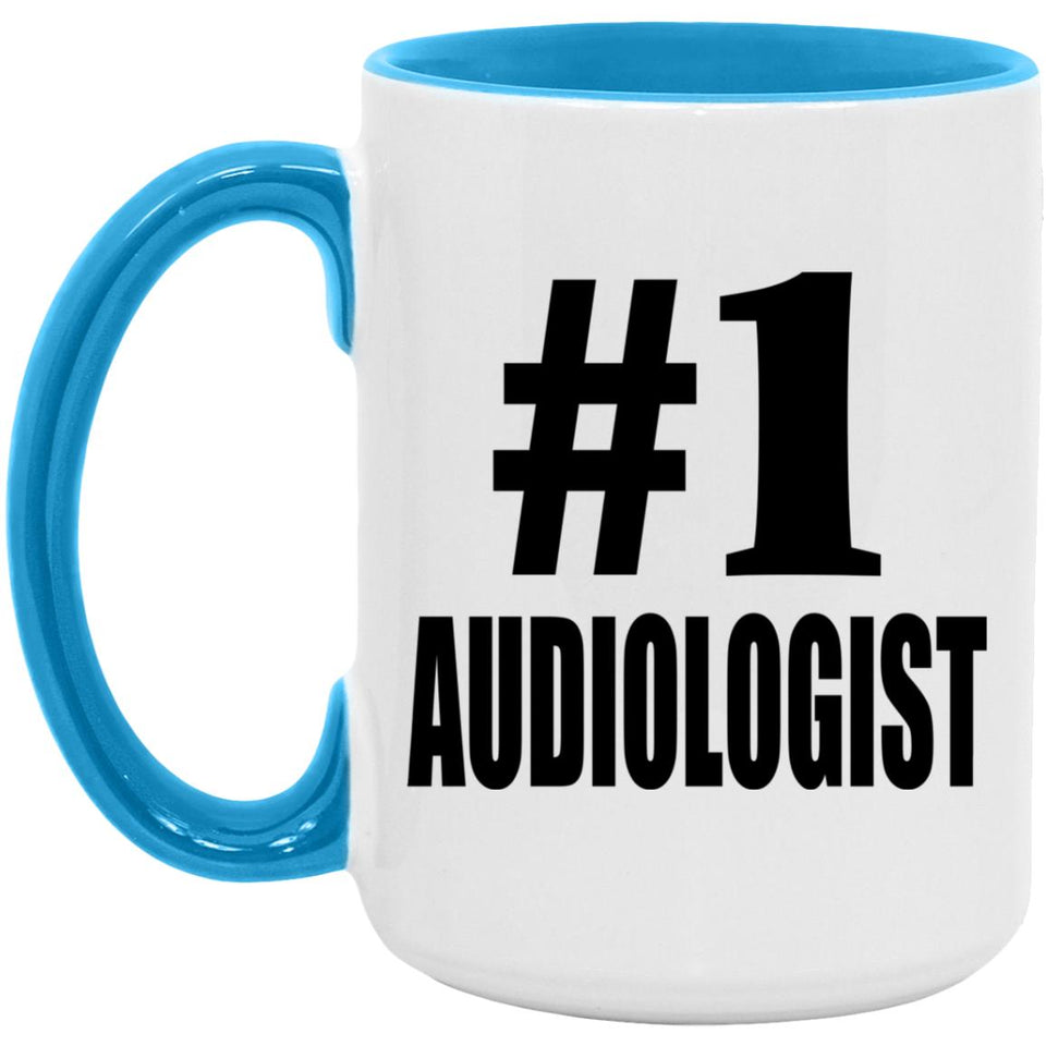 Number One #1 Audiologist - 15oz Accent Mug Blue