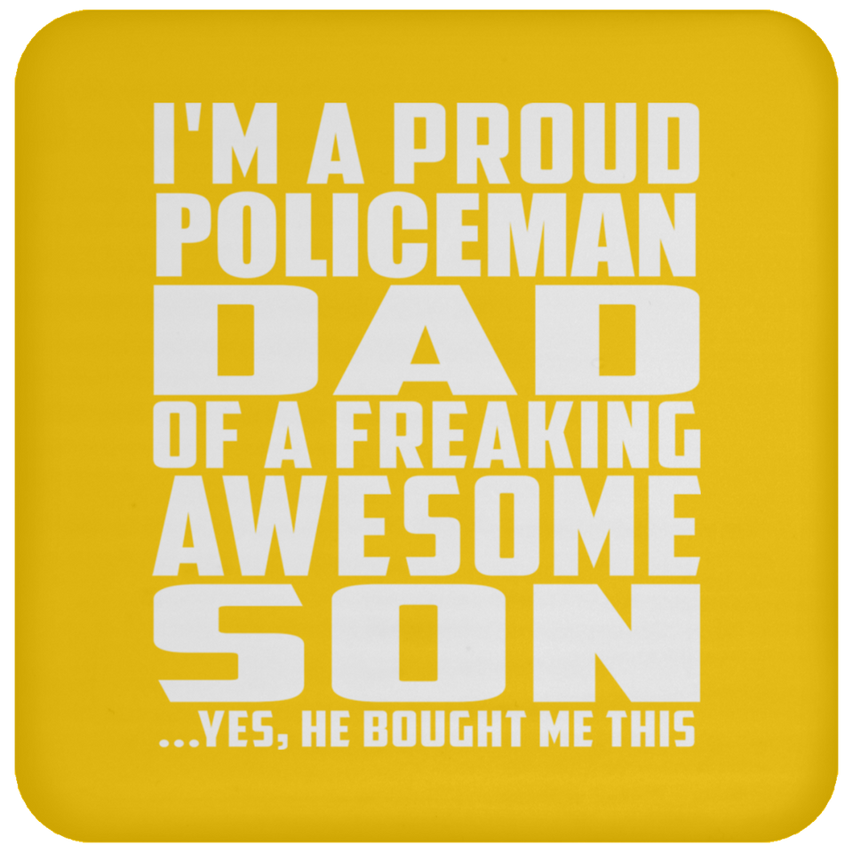 Proud Policeman Dad Of Awesome Son - Drink Coaster