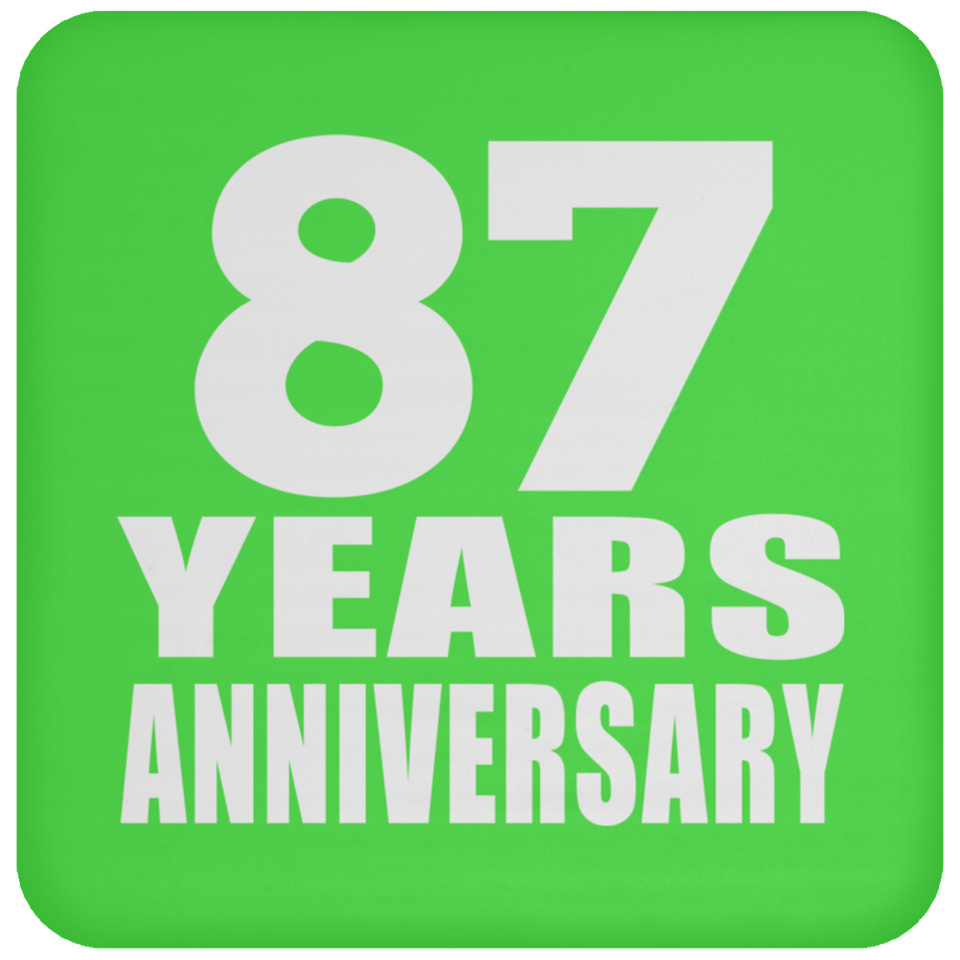 87th Anniversary 87 Years - Drink Coaster