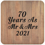 70 Years As Mr & Mrs 2021 - Drink Coaster C