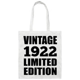 102nd Birthday Vintage 1922 Limited Edition - Tote Bag White