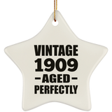 115th Birthday Vintage 1909 Aged Perfectly - Star Ornament