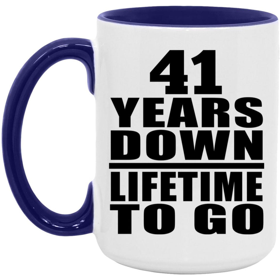 41st Anniversary 41 Years Down Lifetime To Go - 15oz Accent Mug Purple