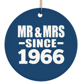 58th Anniversary Mr & Mrs Since 1966 - Circle Ornament