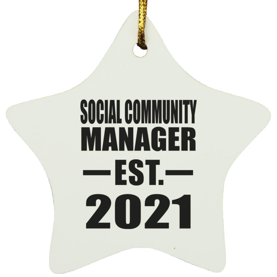 Social Community Manager Established EST. 2021 - Star Ornament