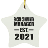 Social Community Manager Established EST. 2021 - Star Ornament