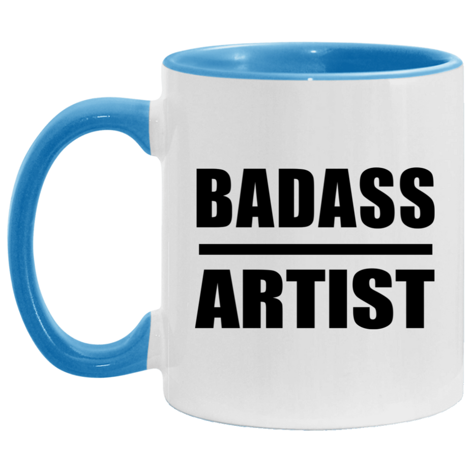 Badass Artist - 11oz Accent Mug Blue