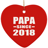 Papa (Grandpa) Since 2018 - Heart Ornament