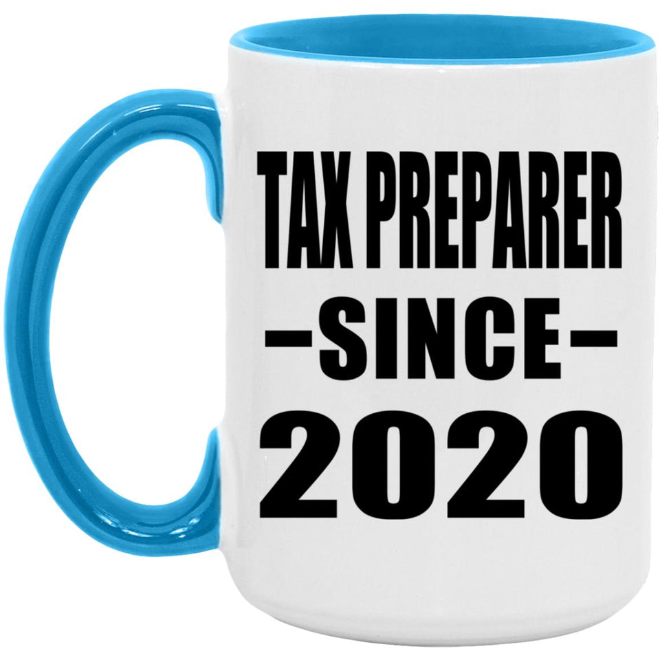 Tax Preparer Since 2020 - 15oz Accent Mug Blue