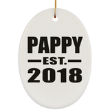 Pappy Established EST. 2018 - Oval Ornament
