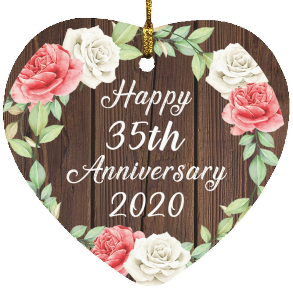 Happy 35th Anniversary 2020 - Heart Ornament A