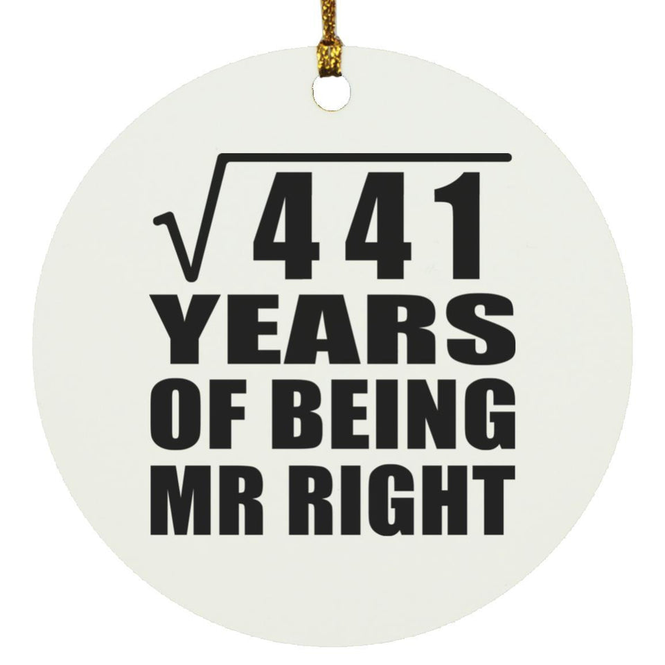 21st Anniversary Square Root of 441 Years of Being Mr Right - Circle Ornament