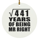 21st Anniversary Square Root of 441 Years of Being Mr Right - Circle Ornament