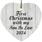 First Christmas With My Son In Law 2024 - Heart Ornament F