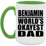 Benjamin World's Okayest Dad - 15oz Accent Mug Green