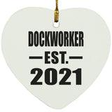 Dockworker Established EST. 2021 - Heart Ornament