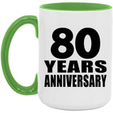 80th Anniversary 80 Years Anniversary - 15oz Accent Mug Green