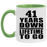 41st Anniversary 41 Years Down Lifetime To Go - 11oz Accent Mug Green