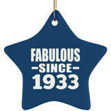 91st Birthday Fabulous Since 1933 - Star Ornament