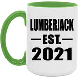 Lumberjack Established EST. 2021 - 15oz Accent Mug Green