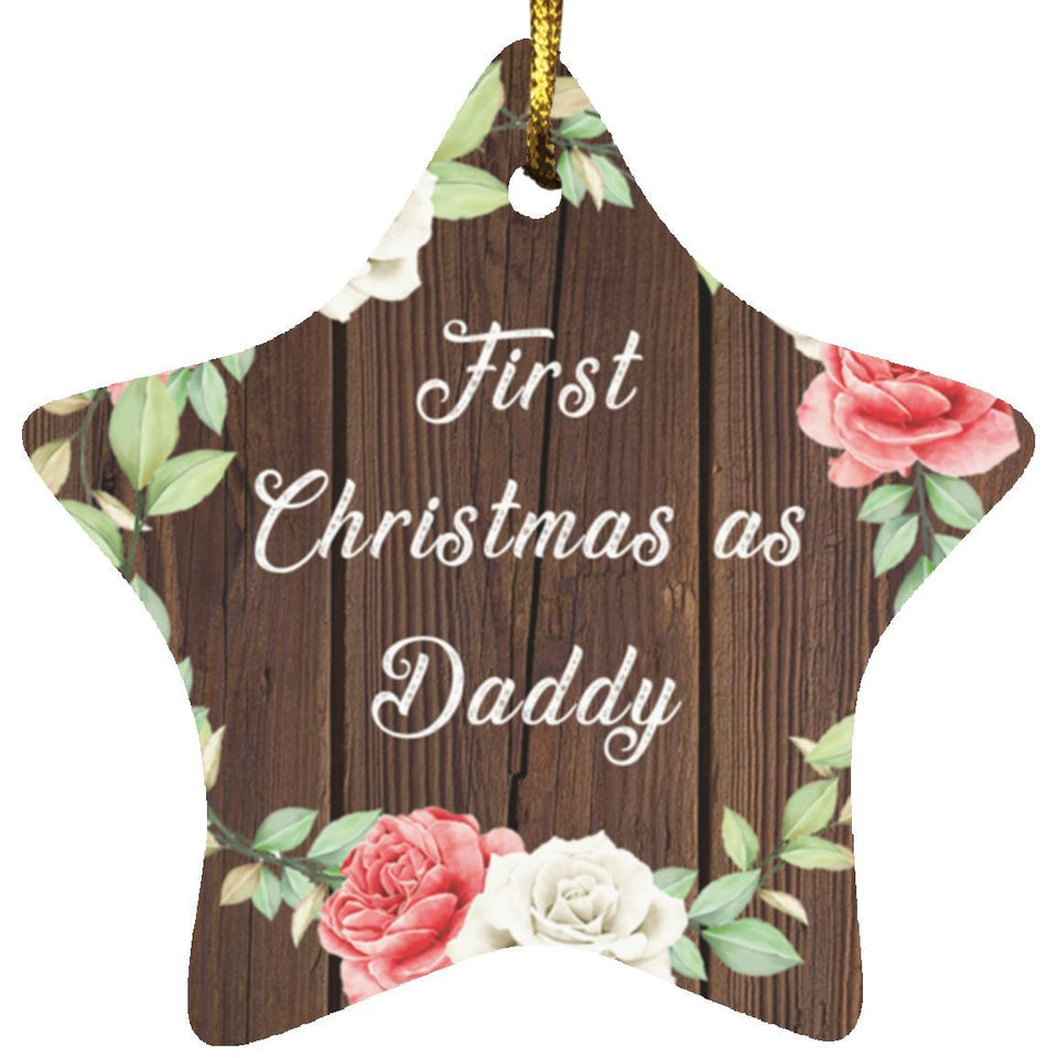 First Christmas As Daddy - Star Ornament A