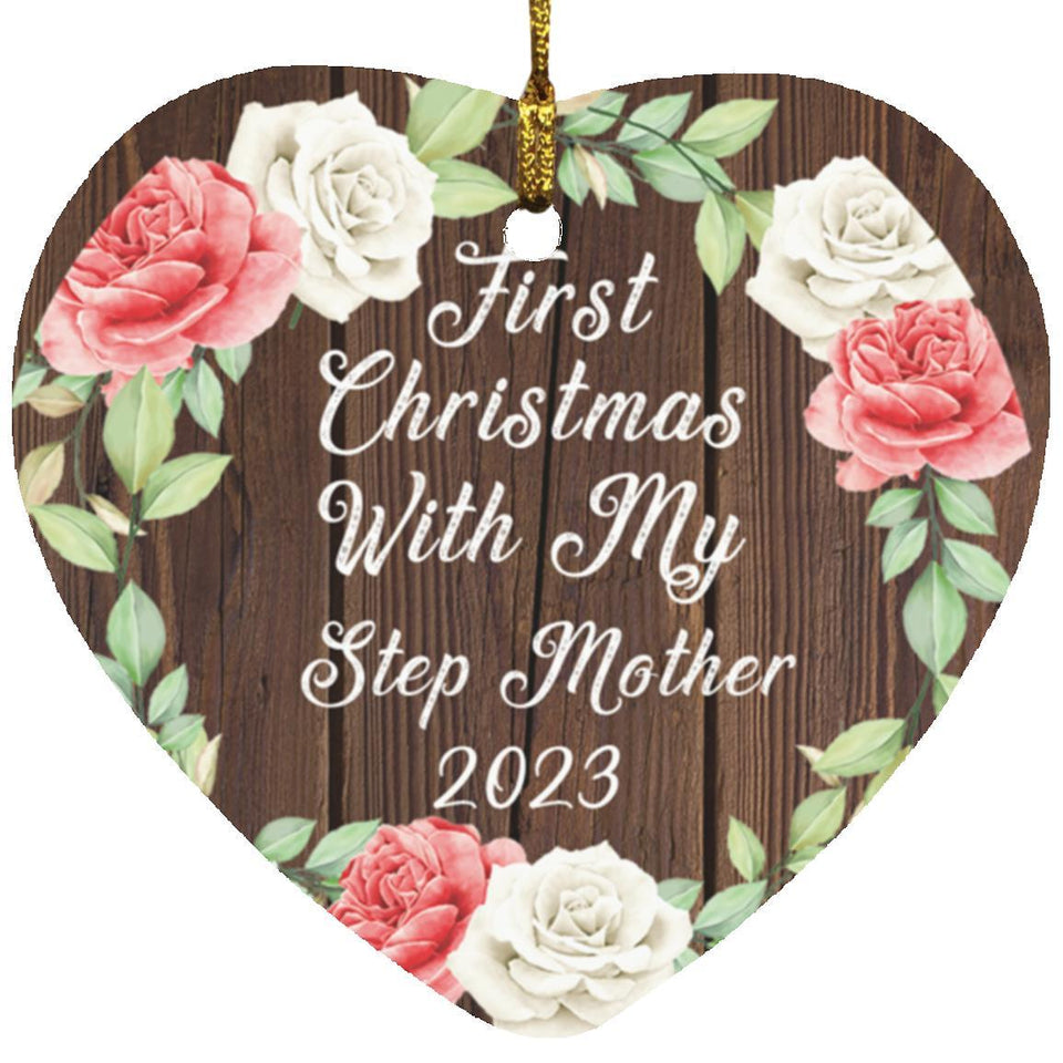 First Christmas With My Step Mother 2023 - Heart Ornament A