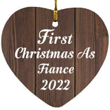 First Christmas As Fiance 2022 - Heart Ornament D