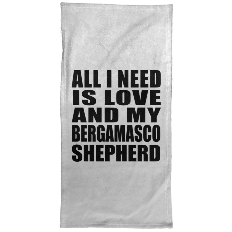 All I Need Is Love And My Bergamasco Shepherd - Hand Towel