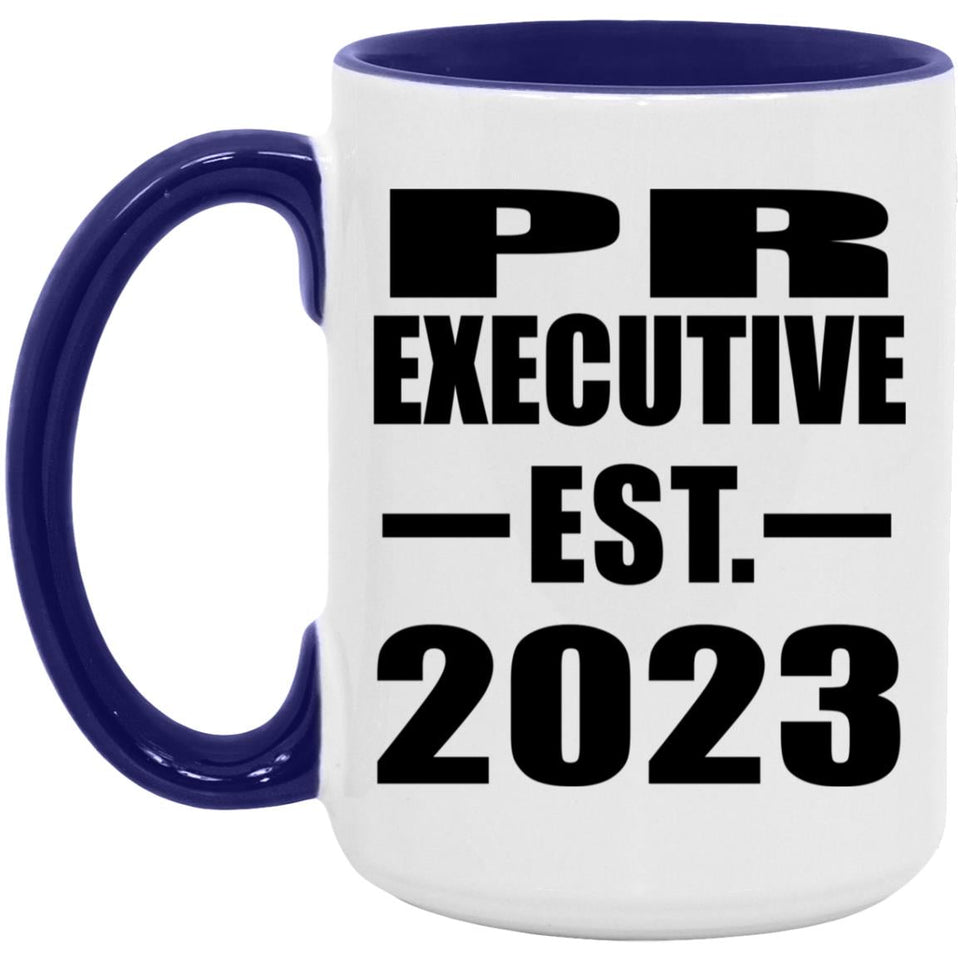 PR Executive Established EST. 2023 - 15oz Accent Mug Purple