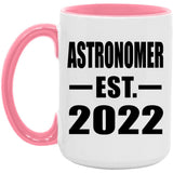 Astronomer Established EST. 2022 - 15oz Accent Mug Pink