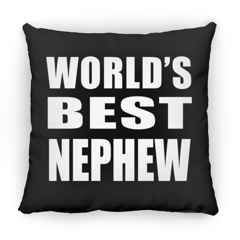 World's Best Nephew - Throw Pillow Black