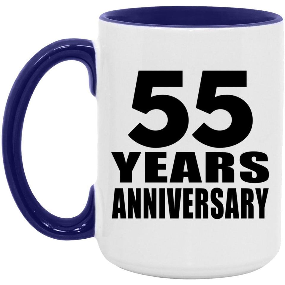 55th Anniversary 55 Years Anniversary - 15oz Accent Mug Purple