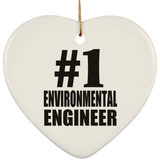 Number One #1 Environmental Engineer - Heart Ornament