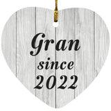 Gran Since 2022 - Heart Ornament F