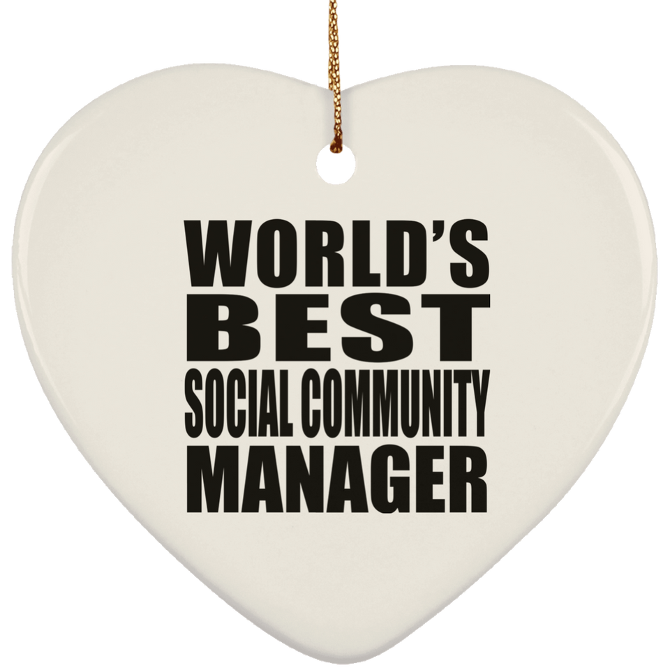 World's Best Social Community Manager - Heart Ornament