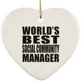World's Best Social Community Manager - Heart Ornament